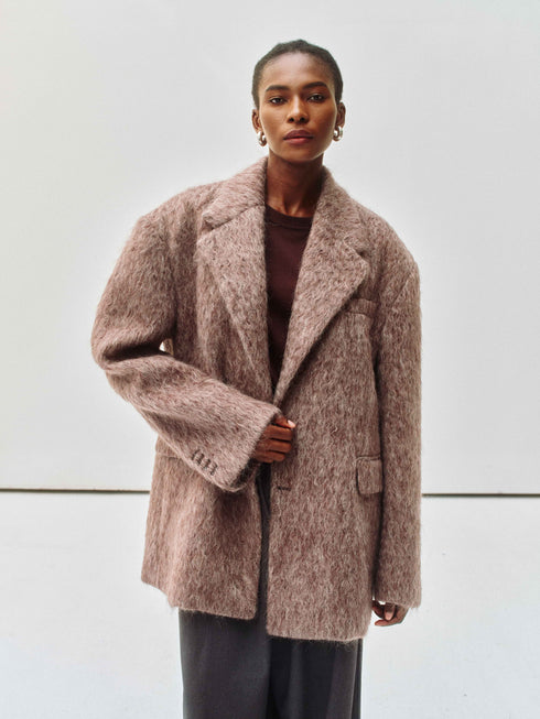 Velin Wool Fuzzy Blazer